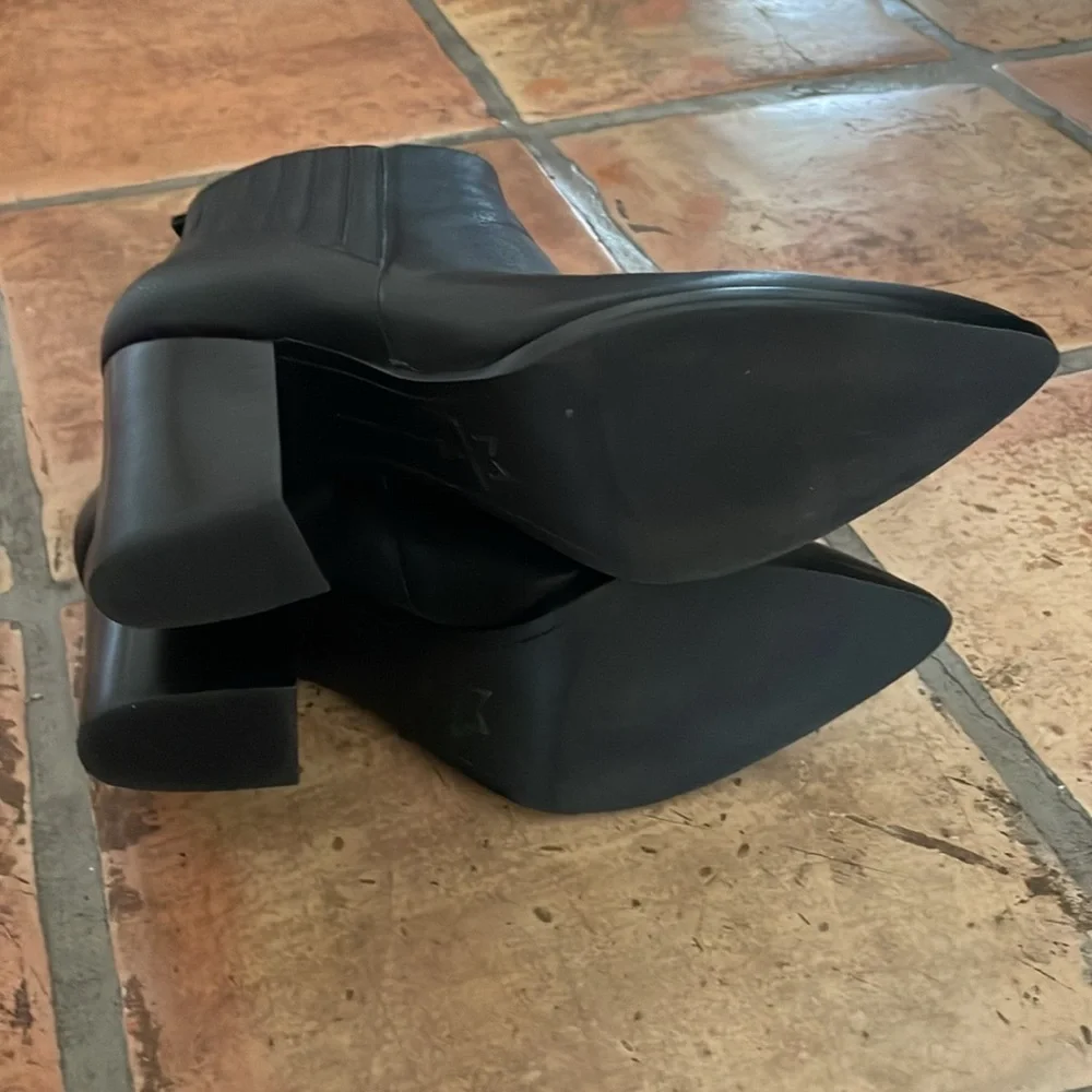 🌸 Black Leather Mark Fisher Ankle Boots Size 11 - Picture 6 of 8